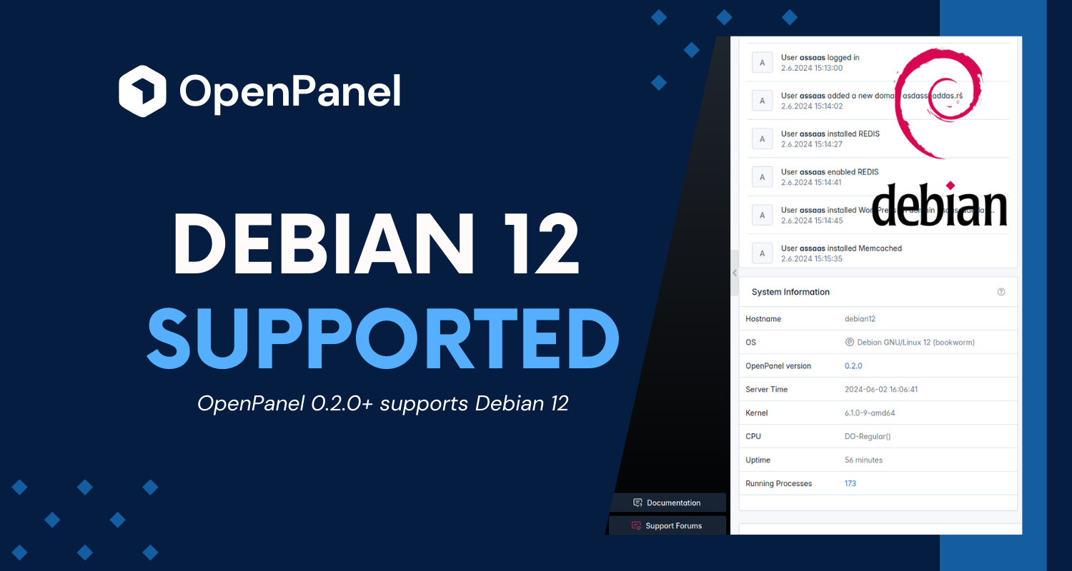 OpenPanel supports Debian