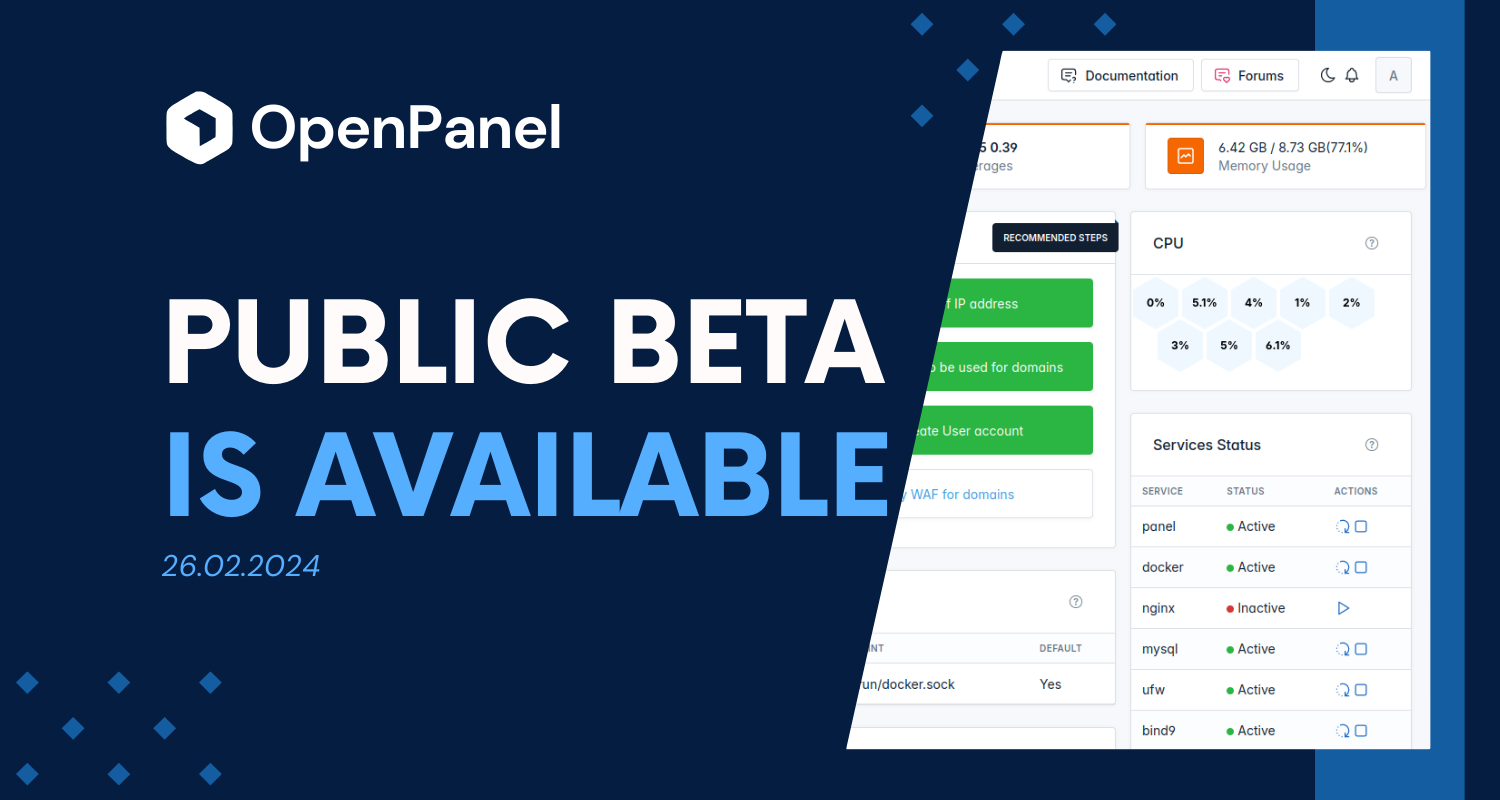 OpenPanel BETA is out!